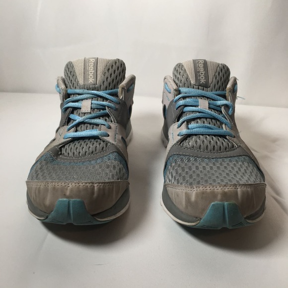 Reebok Sublite Duo Flow Running Sneaker Gray and Teal Lace Up Shoe Size 9 - Picture 2 of 8